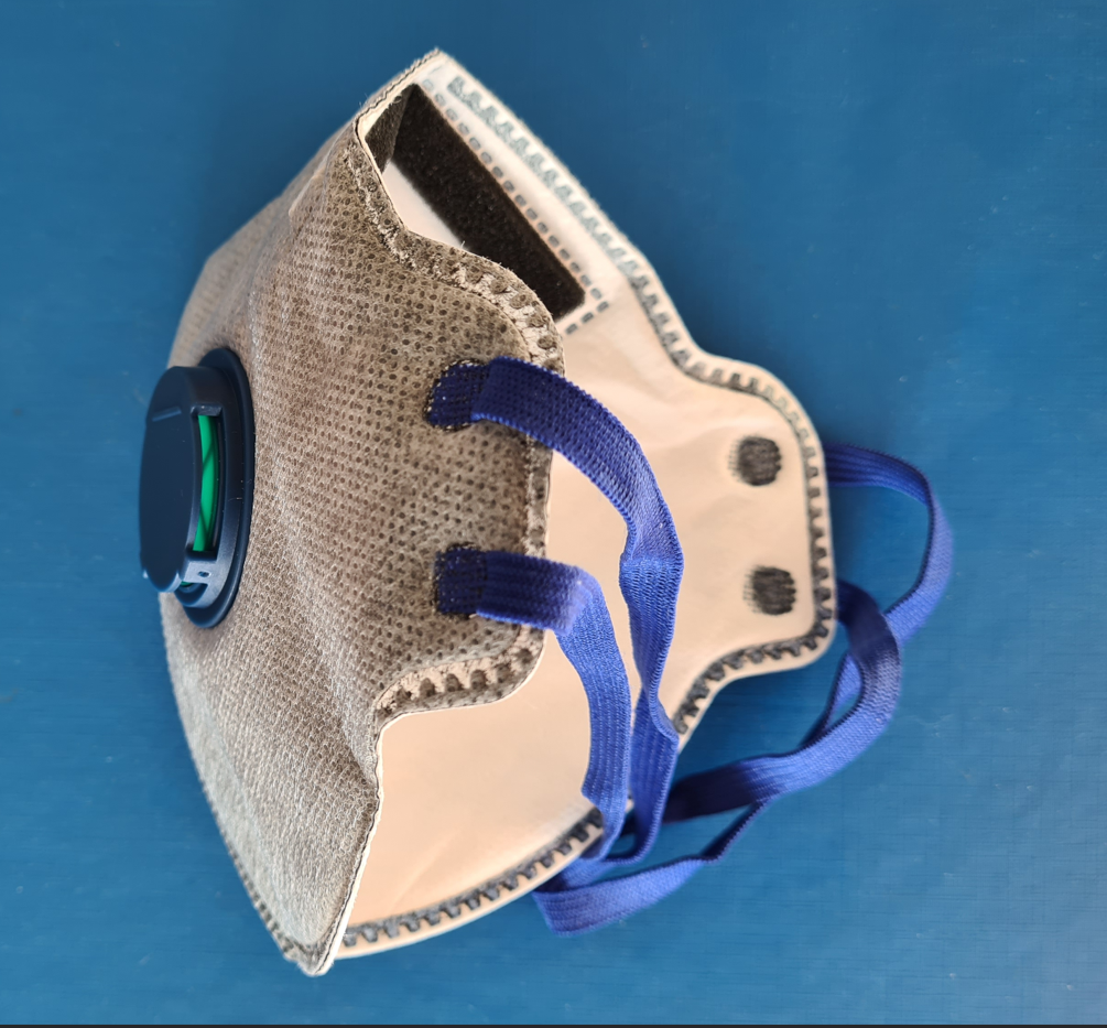 Masque au charbon actif FFP2 5 couches avec valve pour dépose d’amalgames et protection contre virus et bactéries – Image 3